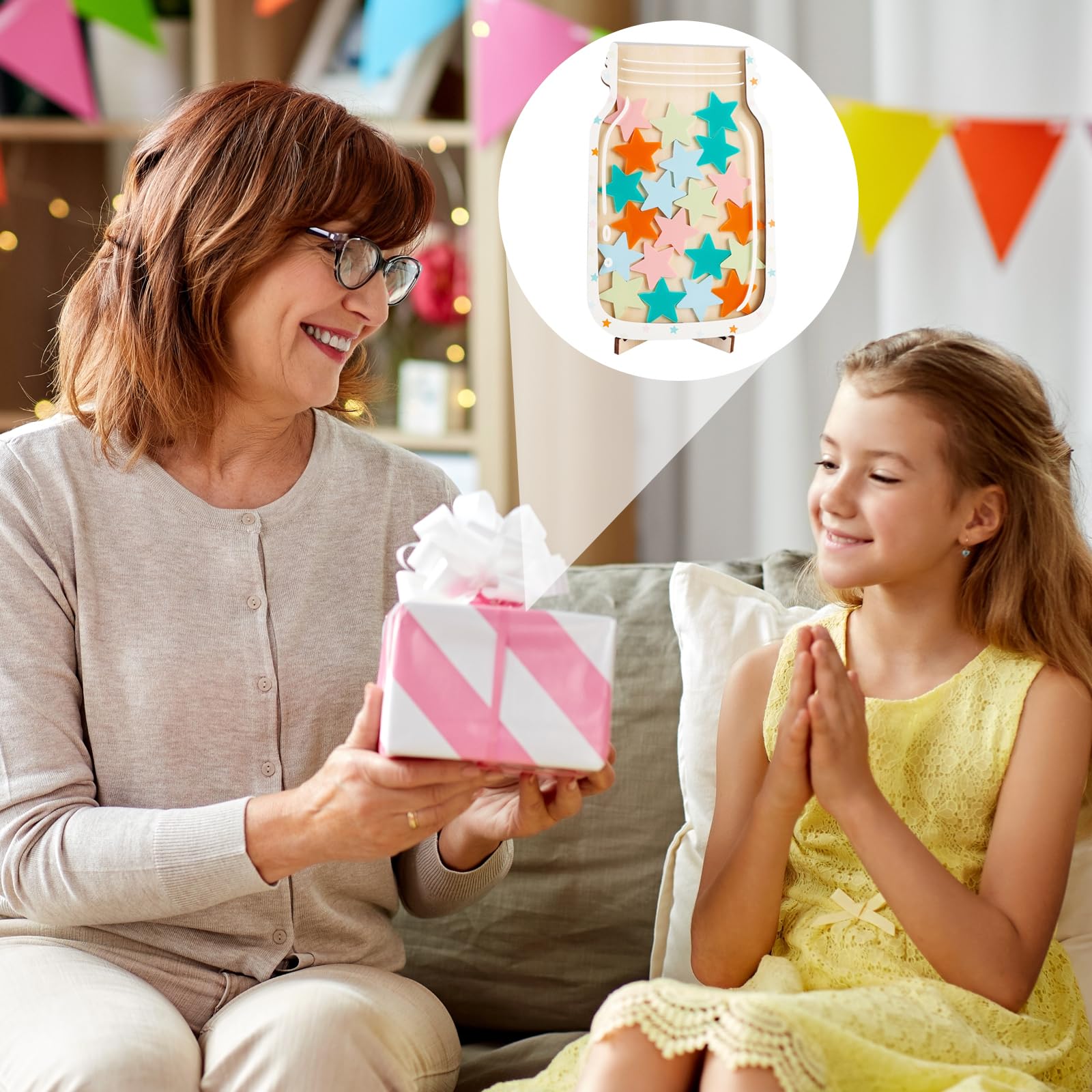 Barattolo Premio Stella per Bambini,Vaso Ricompensa per Il Buon Comportamento,Barattolo di Ricompensa Personalizzato,Adatto per Insegnanti in Classe,a Casa e a Scuola (A)