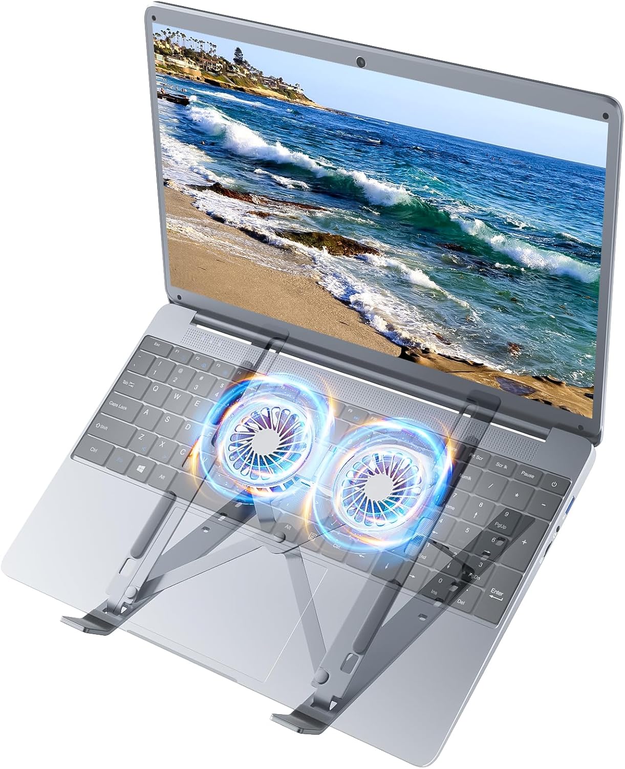 Naclud Adjustable Laptop Stand Ventilated Cooling Computer Notebook Stand Compatible with 10-15.6” Laptops