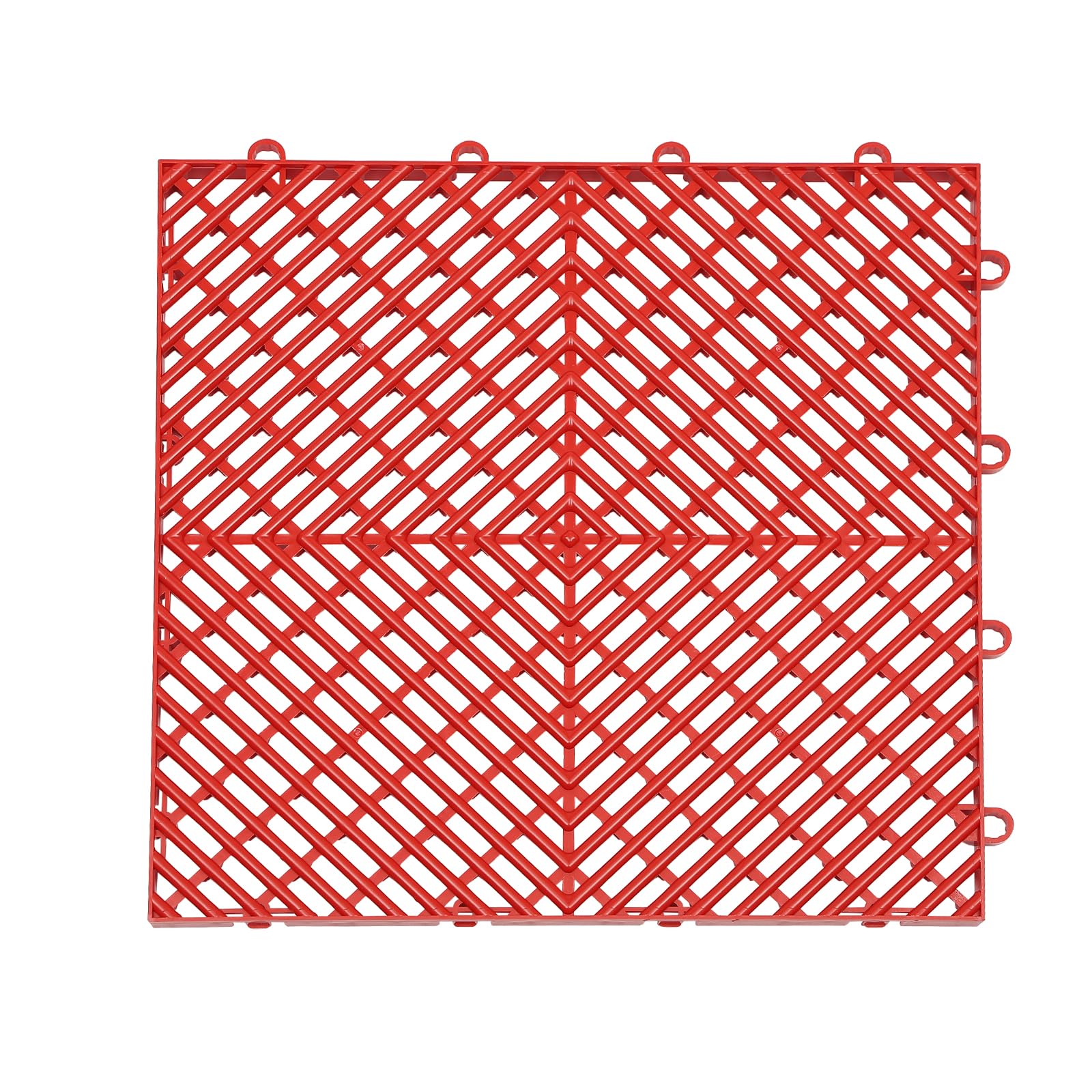 Non-Slip Drainage Floor Tile, Indoor/Outdoor Interlocking Floor Tile, Durable Plastic Modular for Pool Shower Bathroom Deck Patio, Red, 12