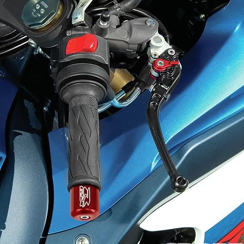 Miniatura 7 de BarBaren Tapas de extremo de agarre para manillar CNC para GSX-R600 1999-2021 GSX-R750 2000-2021 GSX-R1000 2001-2016 Rojo