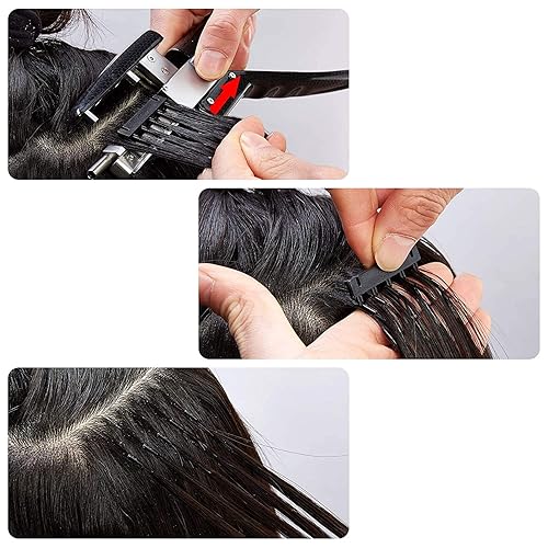 Miniatura 8 de Extensiones de cabello 6D con hebilla en forma de C para 2 generación, kit de extensiones de cabello humano sin rastro (40 piezas)