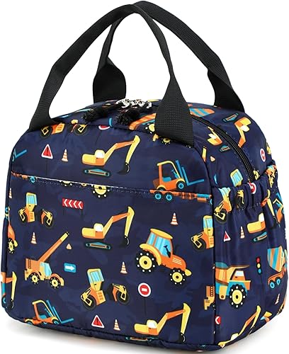Miniatura 15 de CAMTOP Bolsa de almuerzo para niños, bonita lonchera aislada para niños y niñas, loncheras a prueba de fugas para la escuela Un tronco Monst,Azul