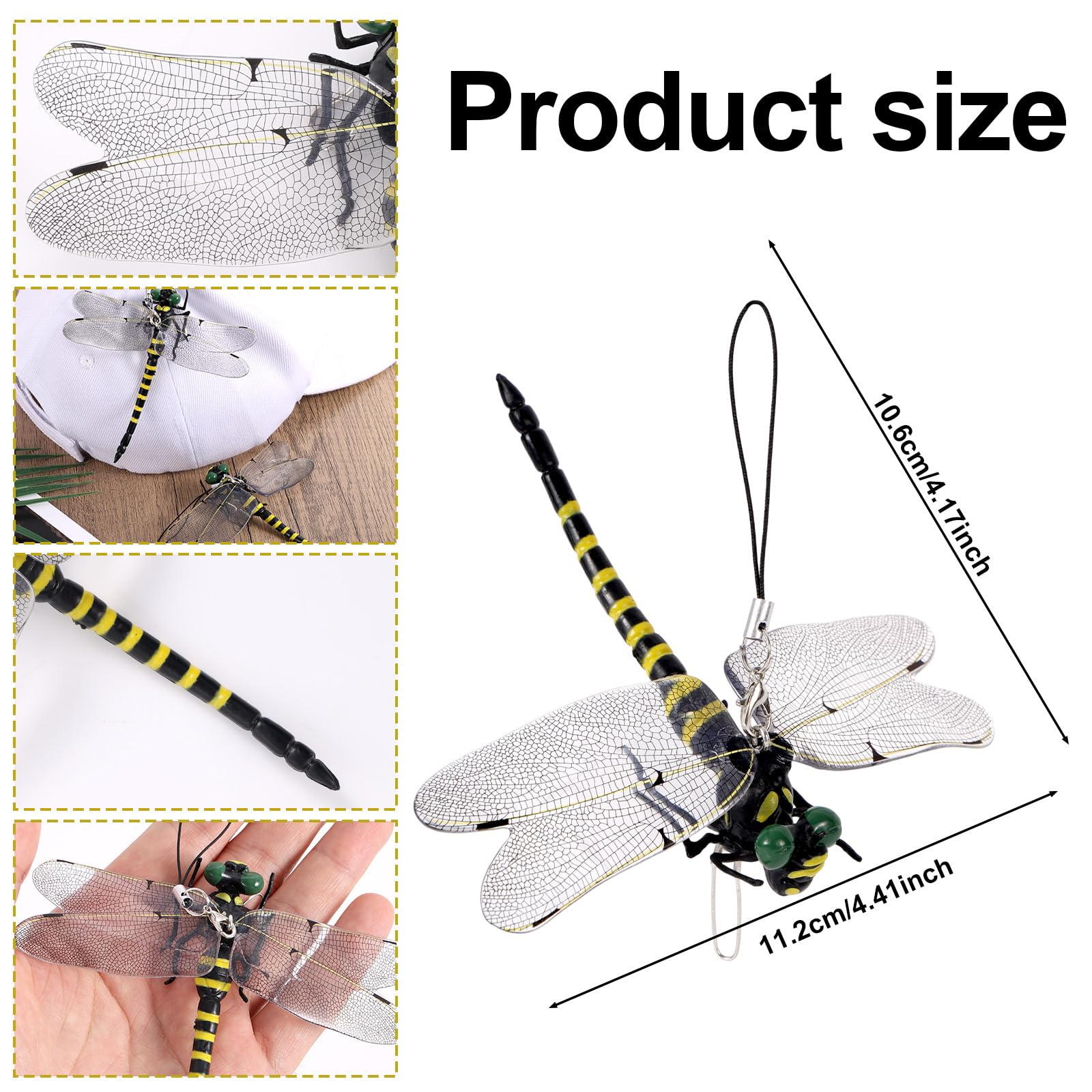 Libellula finta, Libellula con clip - Spilla di libellula simulata libellule finte | Libellule finte artificiali di grandi dimensioni per respingere efficacemente le mosche, per uso interno ed esterno