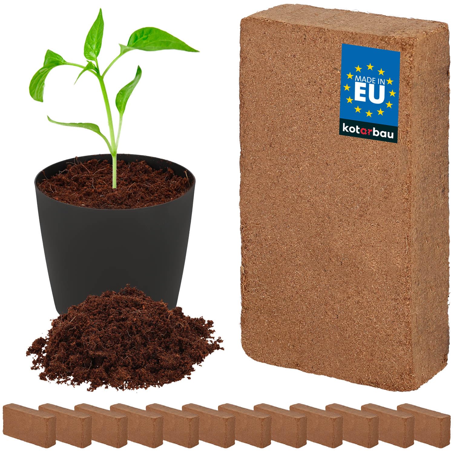 Terra da cocco KOTARBAU® Natural & Free Peat-Coconut Beding 12 x 650 g - 84 LB