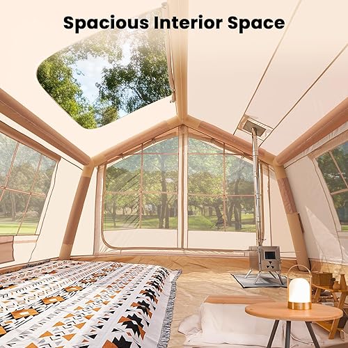 Miniatura 2 de Tiendas inflables para acampar, con bomba de mano, tienda de campaña inflable de fácil instalación para 4 estaciones, tienda de glamping