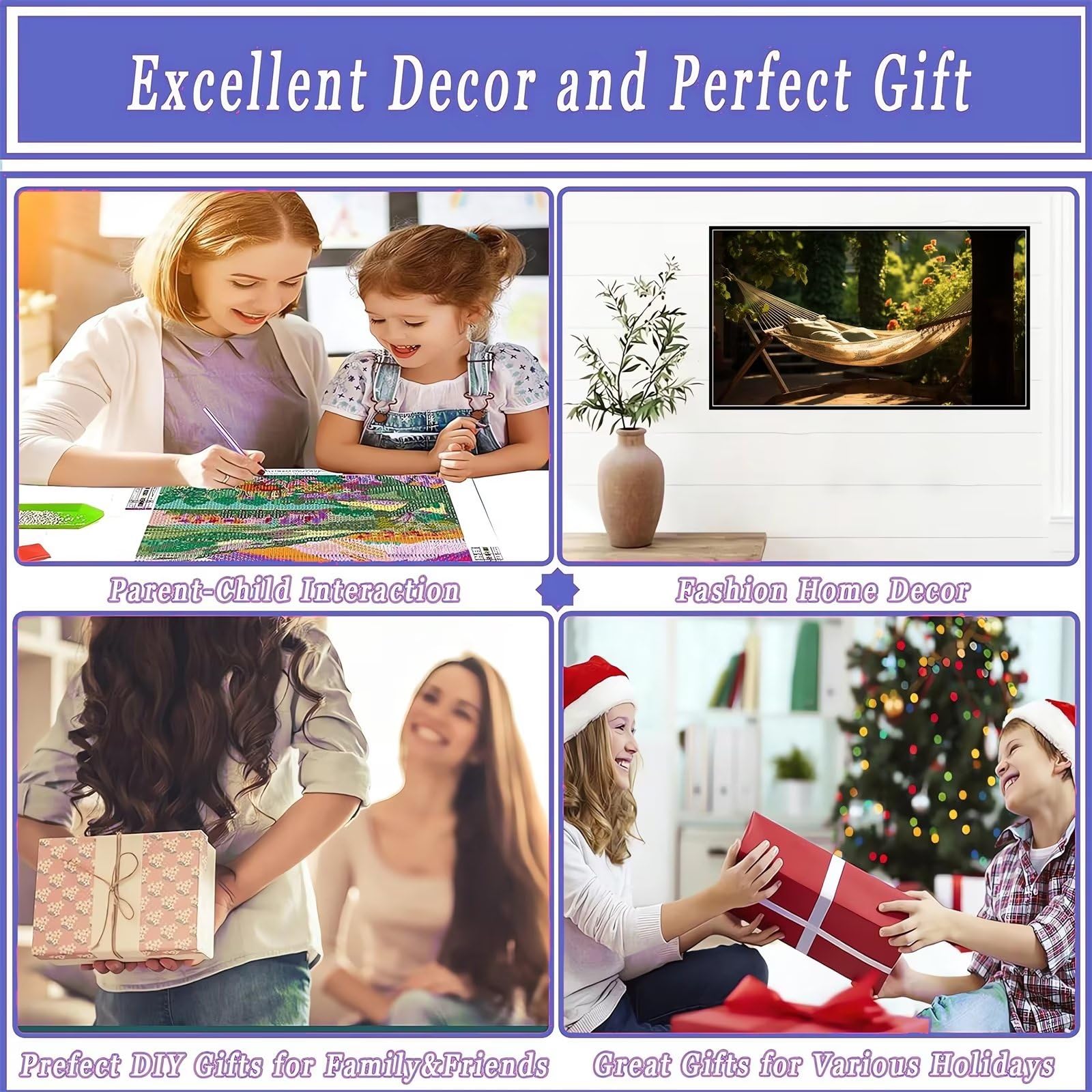 Diamond Painting 5D DIY Set Erwachsene Diamant Painting Bilder Malen nach Zahlen Diamant Painting für Anfänger Diamond Painting Set für Wohnzimmer Schlafzimmer Wand Deko(Nachmittag Swing,124x70cm)-9x