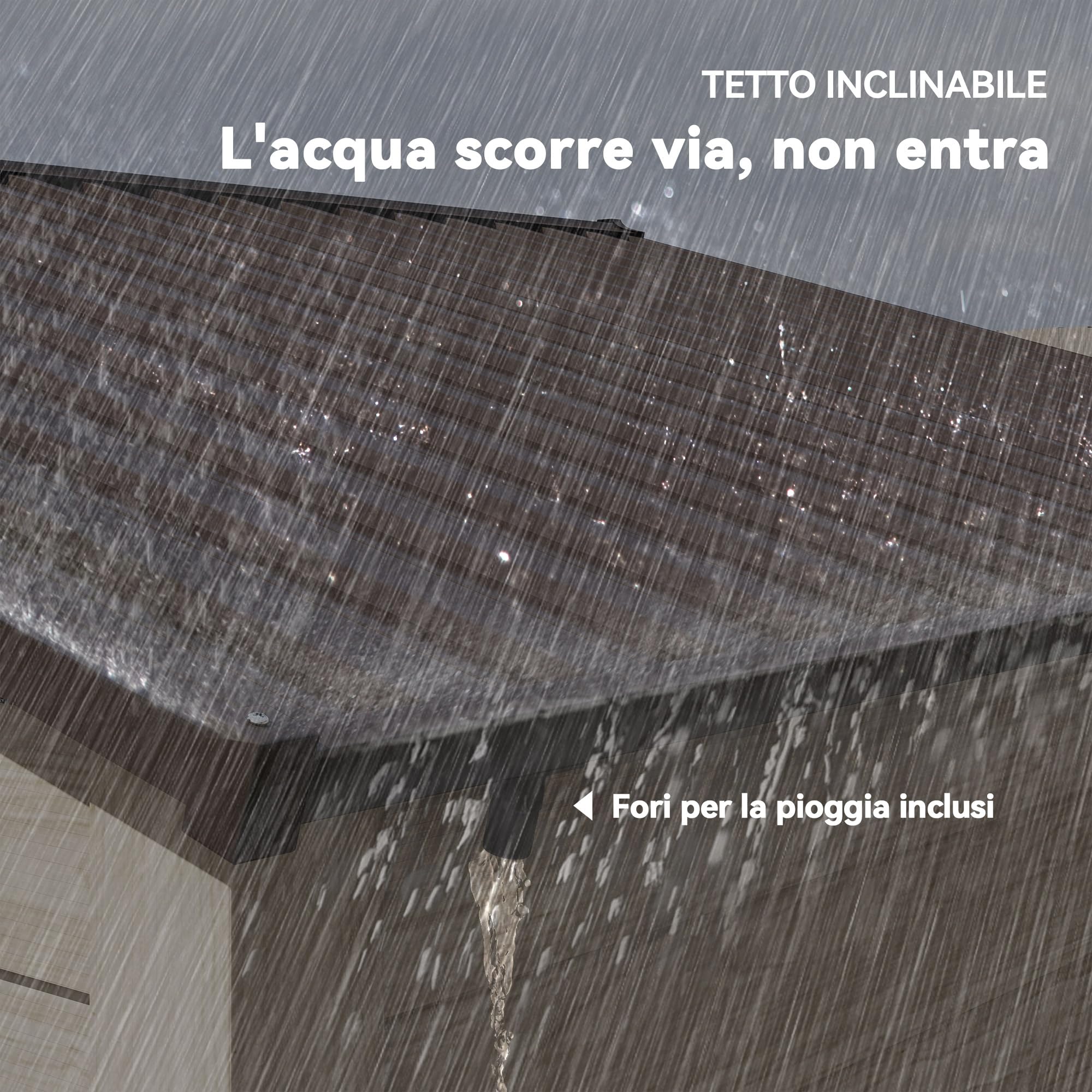 Outsunny Casetta da Giardino 4.07m² Acciaio Zincato con Porta Attrezzi Tetto Inclinato Doppie Porte Scorrevoli Bloccabili Marrone