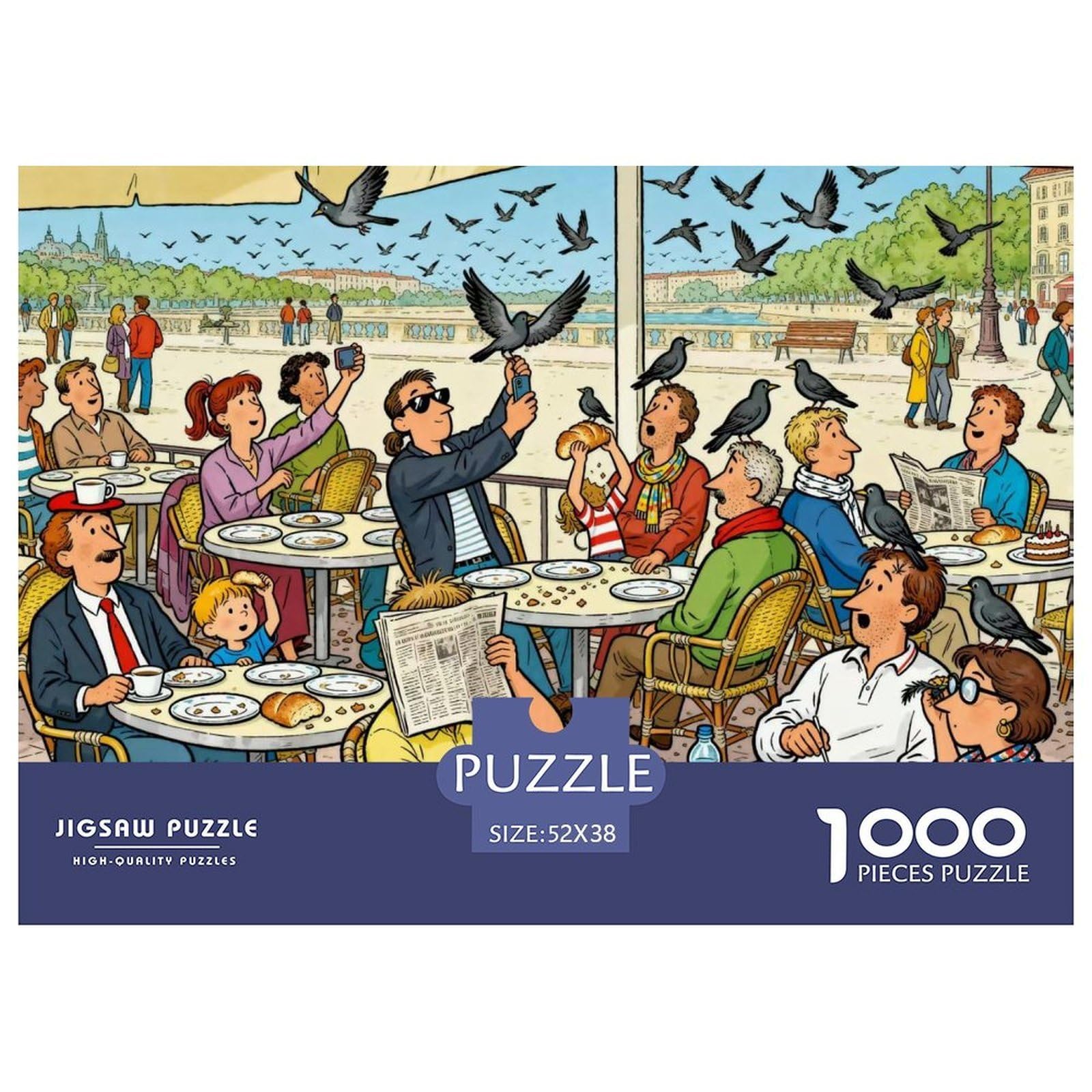 Open-air Café Wooden Jigsaw Puzzle Waterproof 1000 Piece Puzzles for Adults Impossible Home Decoration