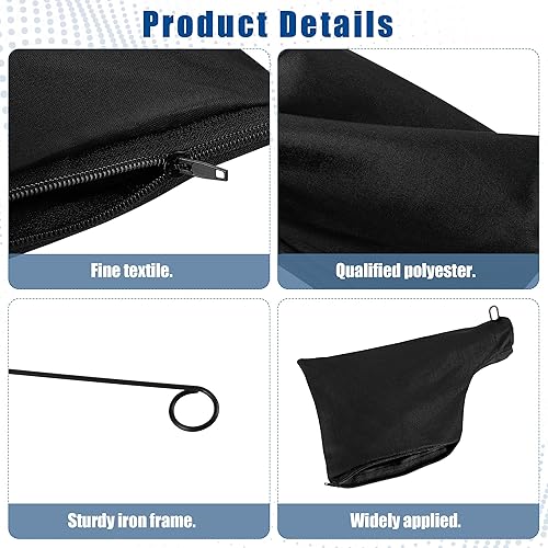 Miniatura 5 de Bolsa de recolección de polvo negro para sierra ingletadora modelo 255 con cremallera y soporte ajustable con cable, bolsas colectoras de polvo para
