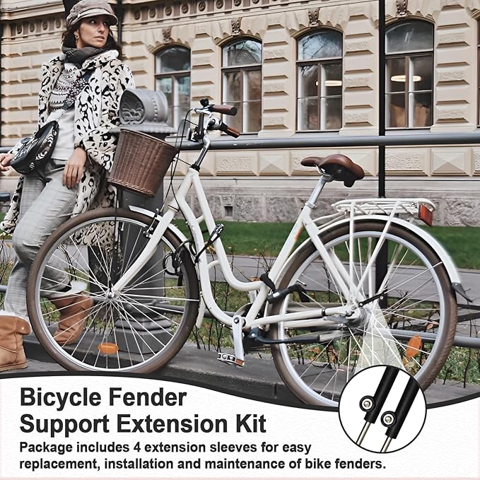 4 Soportes para Guardabarros Bicicleta, Acero Inoxidable, 20-26" miniatura 5