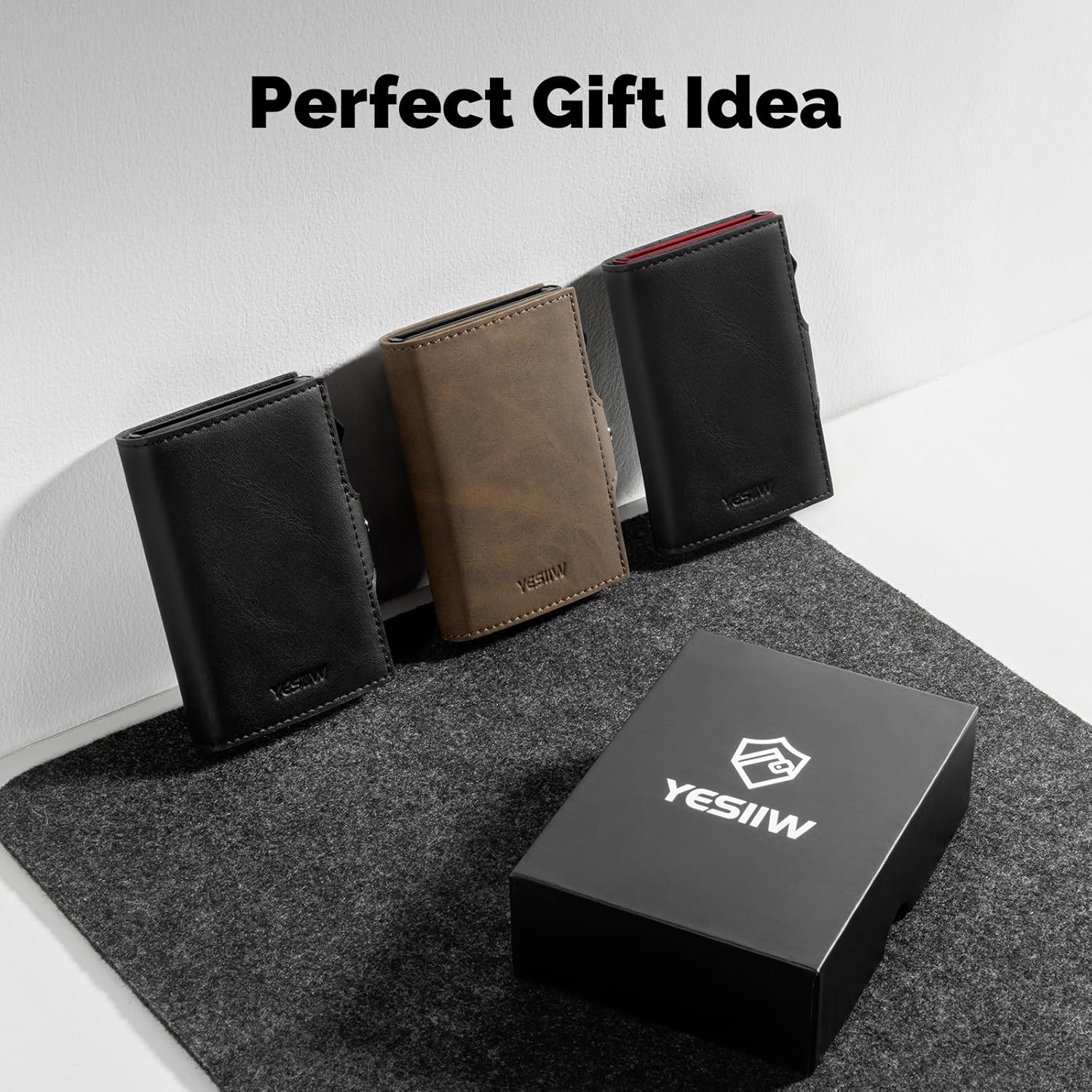 YESIIW Credit Card Holder Wallet for Men RFID Blocking Slim Minimalist Metal Wallet with Money Pocket Contactless Card Protector - Image 8