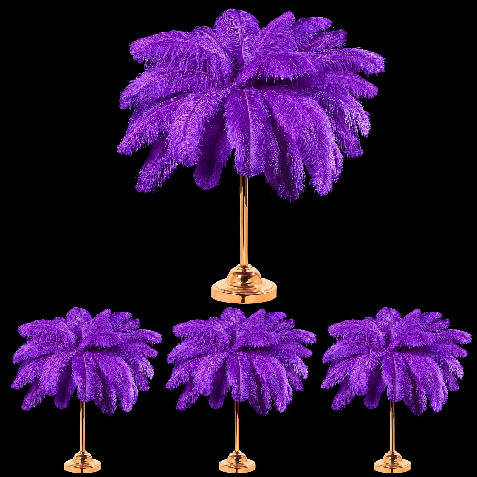 50 Pcs 14-16 Inches Large Natural Ostrich Feathers Bulk for Centerpieces for Wedding Party Centerpieces Home Decoration Flower Arrangement (Purple)