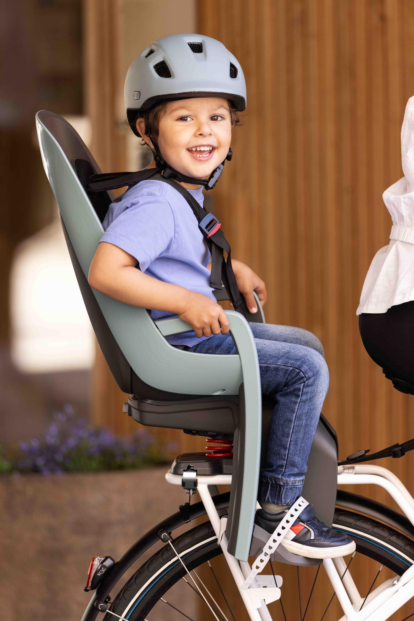 Hamax Porte Bébé Vélo Caress Vert/Noir Siège Inclinable 20° Sécurité 3 Points Protection Imperméable