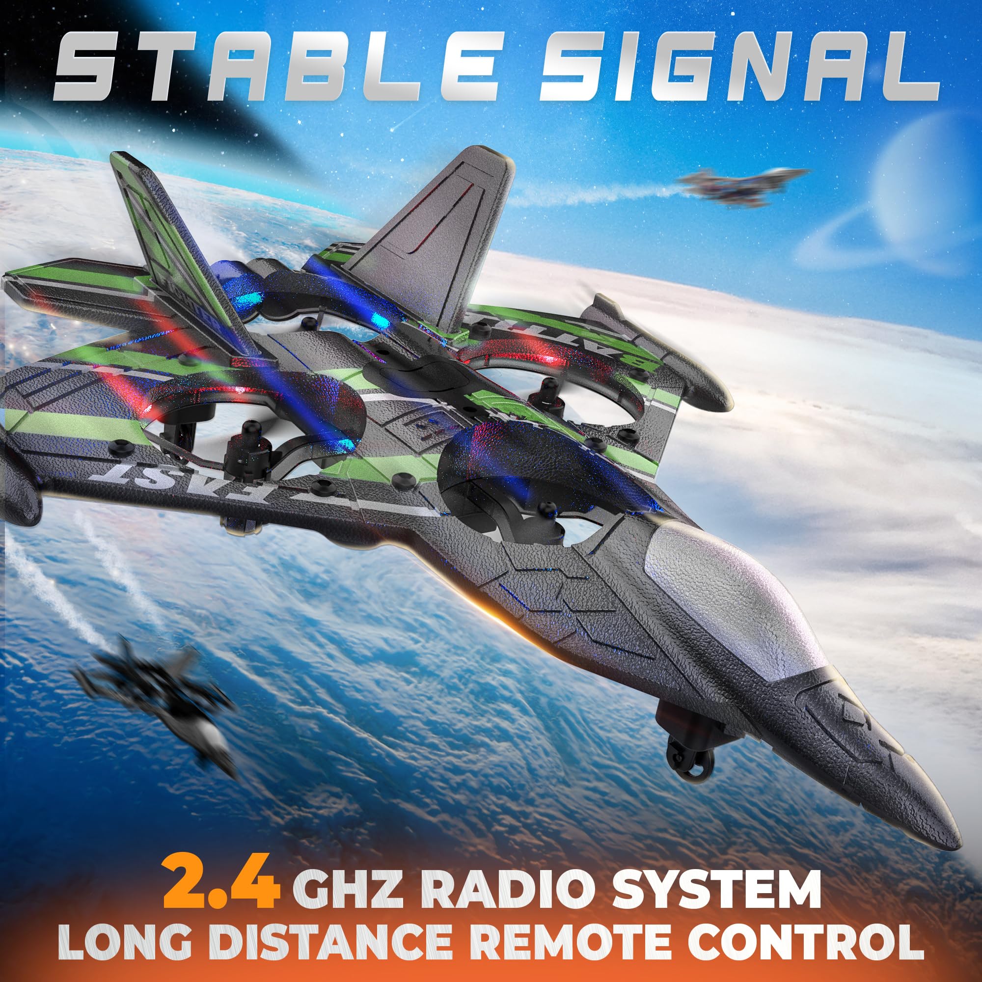 QuirkyGlee 3CH RC Airplane, RC Plane P51D Mustang Glider, Remote Control Airplane w/Xpilot Stabilization System Easy to Fly for Beginners, Remote Control Plane Toy for Kids & Boys