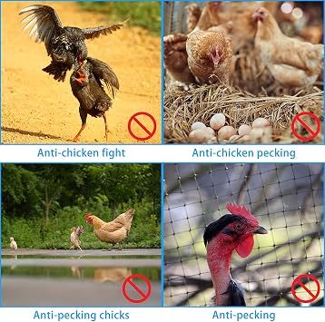 12Pcs Extra Large Chicken Eye Glasses(Soft Lens) Anti-Pecking Glasses No Pin Bolt Chicken Glasses Poultry Peepers,Reusable Tool to Protection Backyard Farm