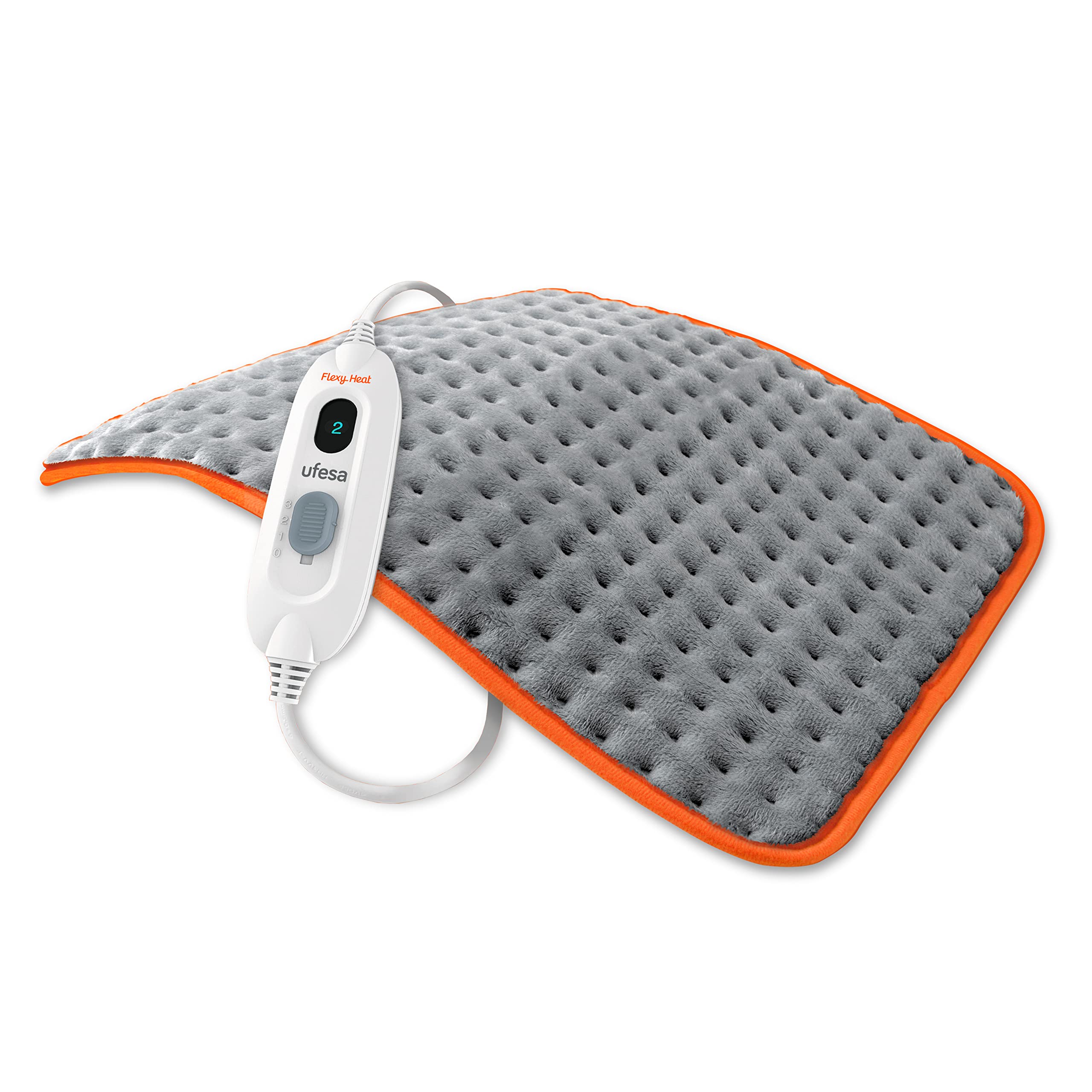 Ufesa Flexy Heat Colors 2 Almohadilla Térmica Eléctrica, Manta Eléctrica Lumbar, Esterilla Eléctrica, 100W, Mircofibra Ultrasuave, 3 Niveles de Temperatura, Apagado Automático, Lavable, 45x35cm