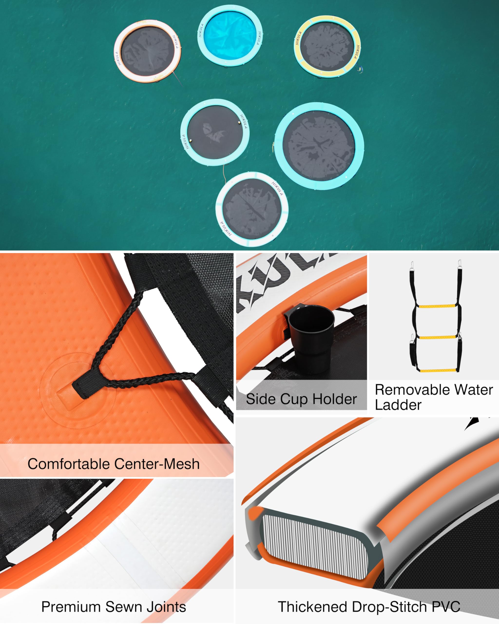 Snapklik.com : Inflatable Round Floating Ring - Water Hammock Dock, Sun ...