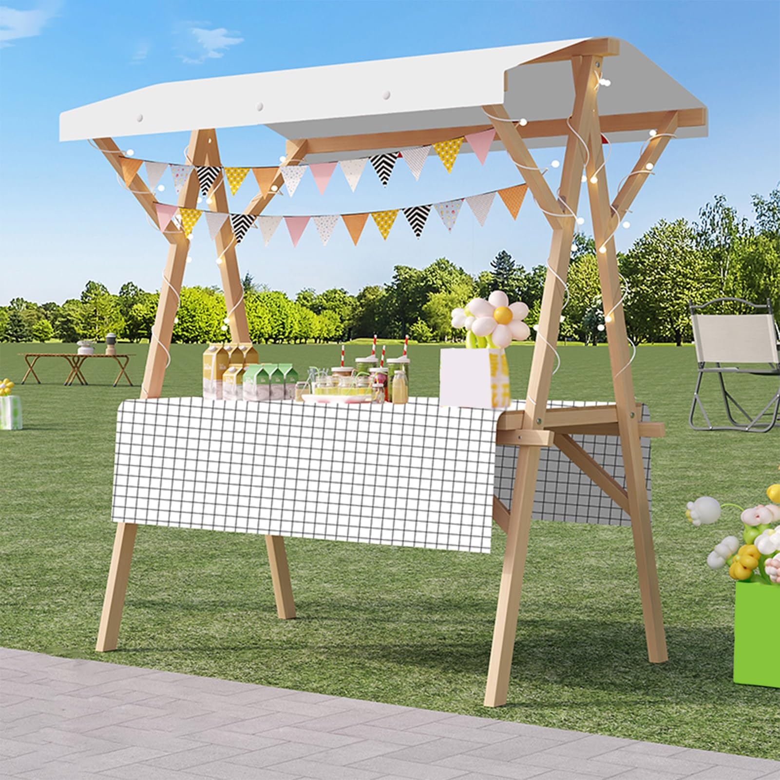 Generico Espositore per stoccaggio, scaffale Organizer Multistrato, Carrello per venditori Esterni Portatile con tettoia, chiosco/Carrello espositivo Pieghevole, bancarella Mobile per mercati, Street