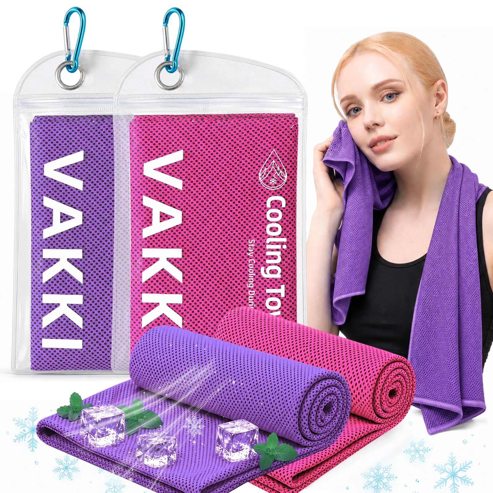 VAKKI Cooling Towels, 2 Pack (40"X12")-100 * 30cm