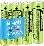 Paquet de 4 BK-40AAABU NI-MH AAA Batteries rechargeables pour téléphones Panasonic,400mAh 1.2V Remboursé AAA Piles pour téléphones sans fil, commandes à distance, électronique