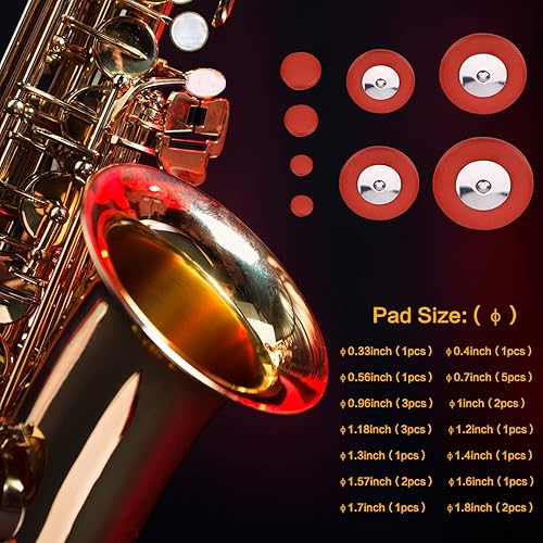 Miniatura 3 de GU GU 1 juego de tornillos de reparación de saxofón alto  25 almohadillas de saxofón  columna de manta
