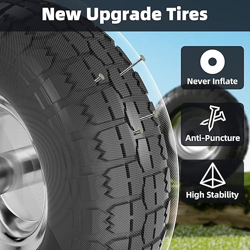 Miniatura 5 de Neumáticos impinchables de goma maciza de 10pulgadas, 4.103.50-4, rodamientos centrales 58pulgadas, para carretilla de carga y de jardín,