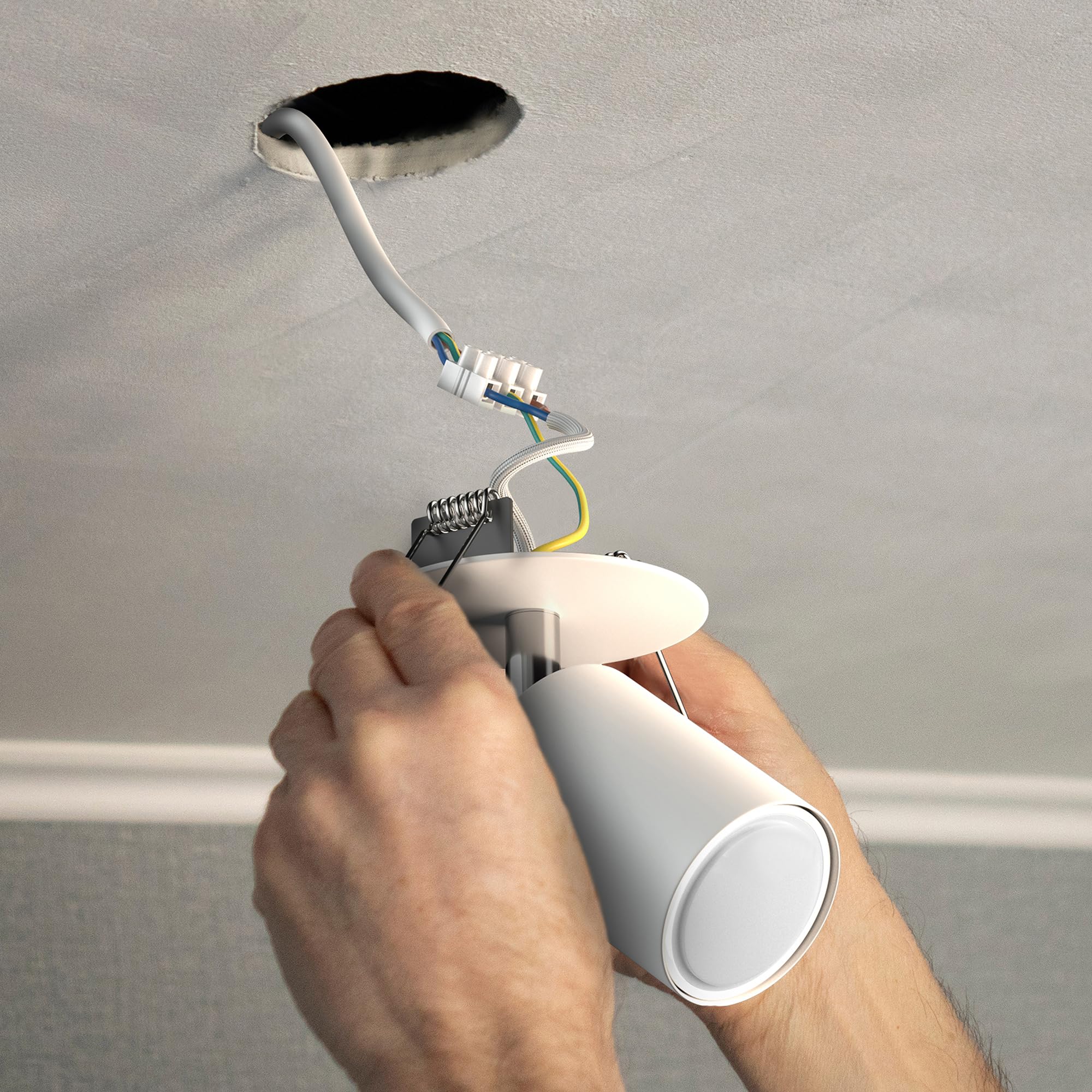 ledscom.de 5x Deckeneinbauleuchte WAIKA, weiß matt, inkl. GU10 LED (warmweiß, 7,6W, je 1103lm, 33°)