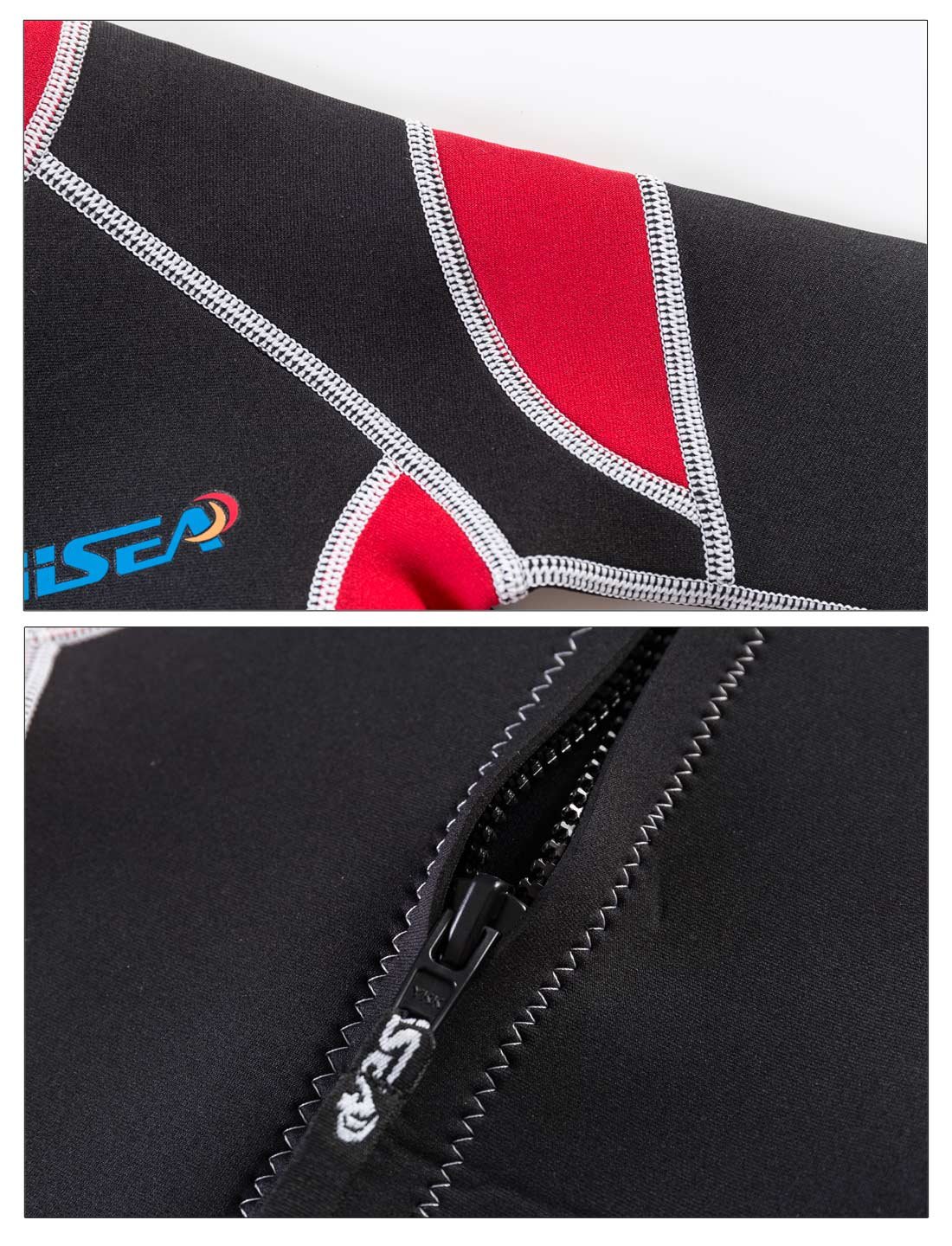 HISEA Enfant Combinaison de Plongée en Néoprène 2.5MM Anti UV pour Natation Plongée Sports Nautiques Noir et Rouge Age Adapté 10-11 Ans