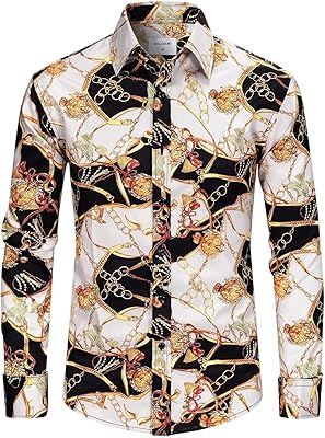 Mens Black Gold Buchona Chain Dress Shirts Luxury Jamaica | Ubuy Mens Black Gold Buchona Chain Dress Shirts Luxury Jamaica | Ubuy