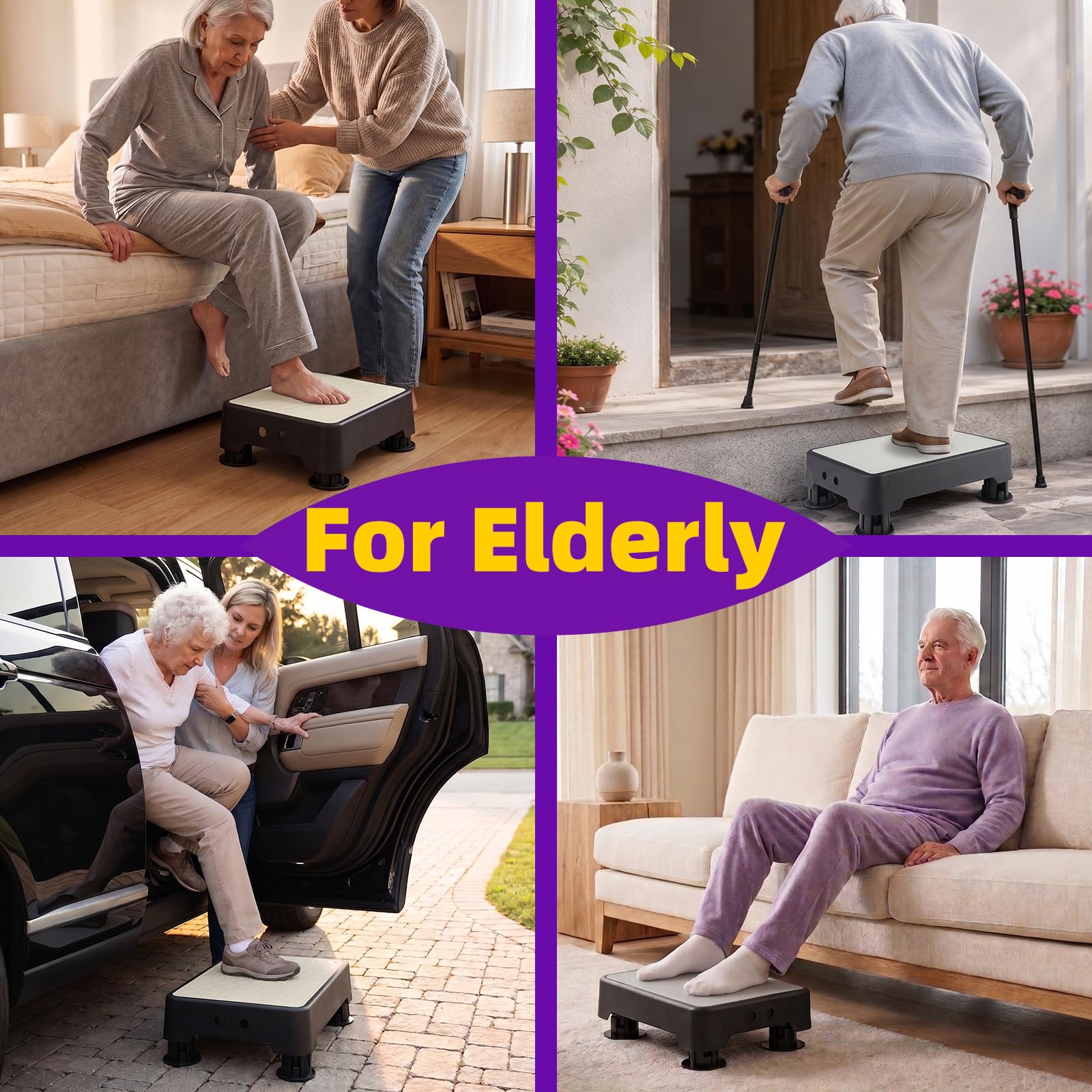 Noctilucent Step Stool - Safe & Adjustable for Seniors -7