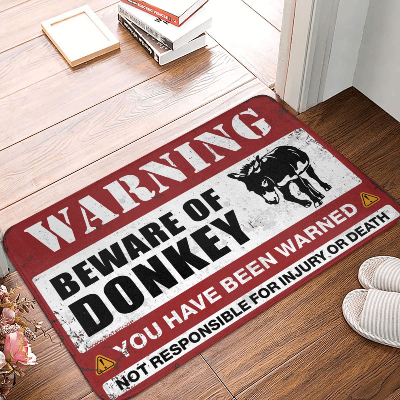 Tapis d'intérieur original avec message Watch Your Step 65x90 cm