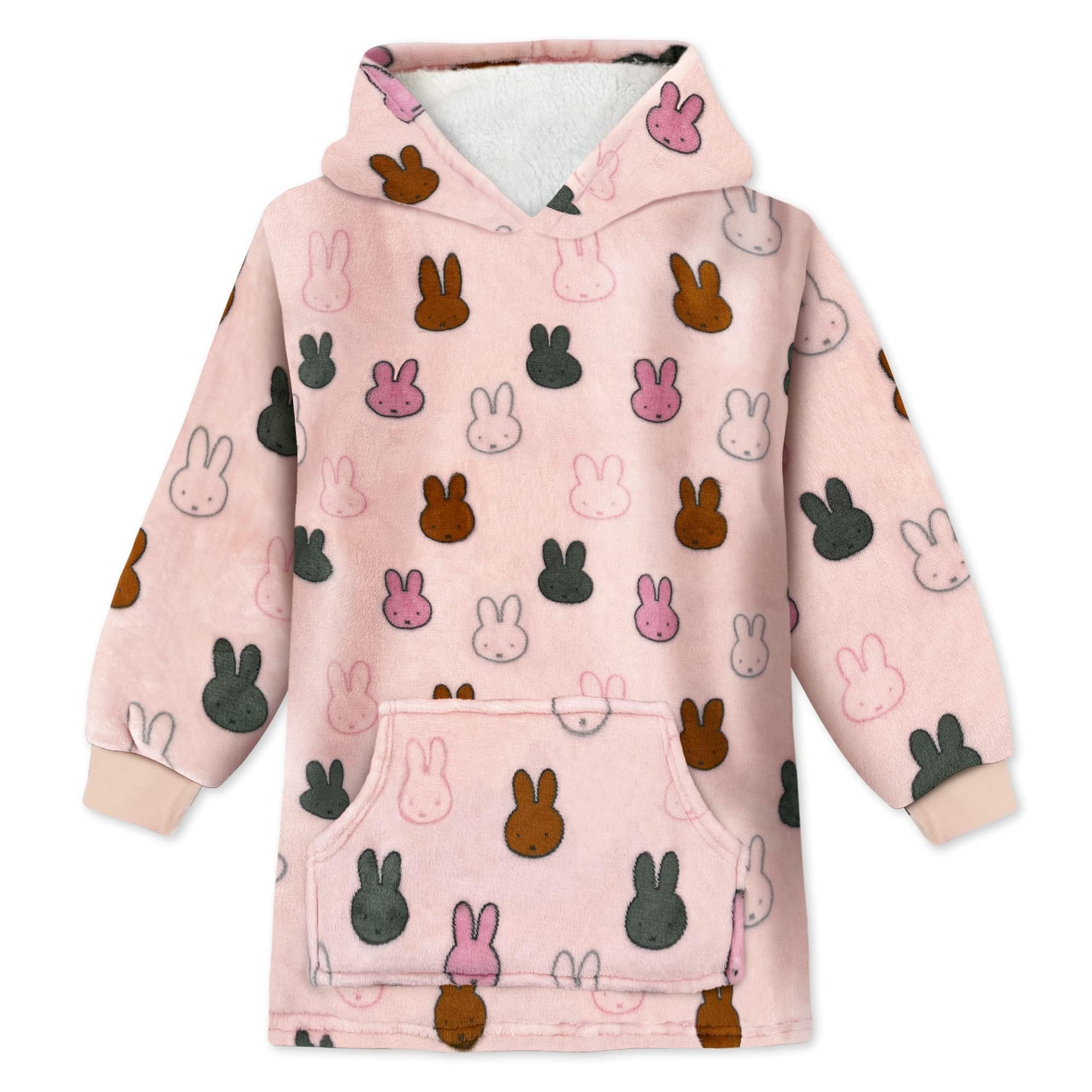 Dziecięca bluza z kapturem, oversize, dla dziewcząt, chłopców, zimowa bluza z kapturem, Sherpa, z kieszenią, dla dzieci, puszysta, ogromna, ciepła