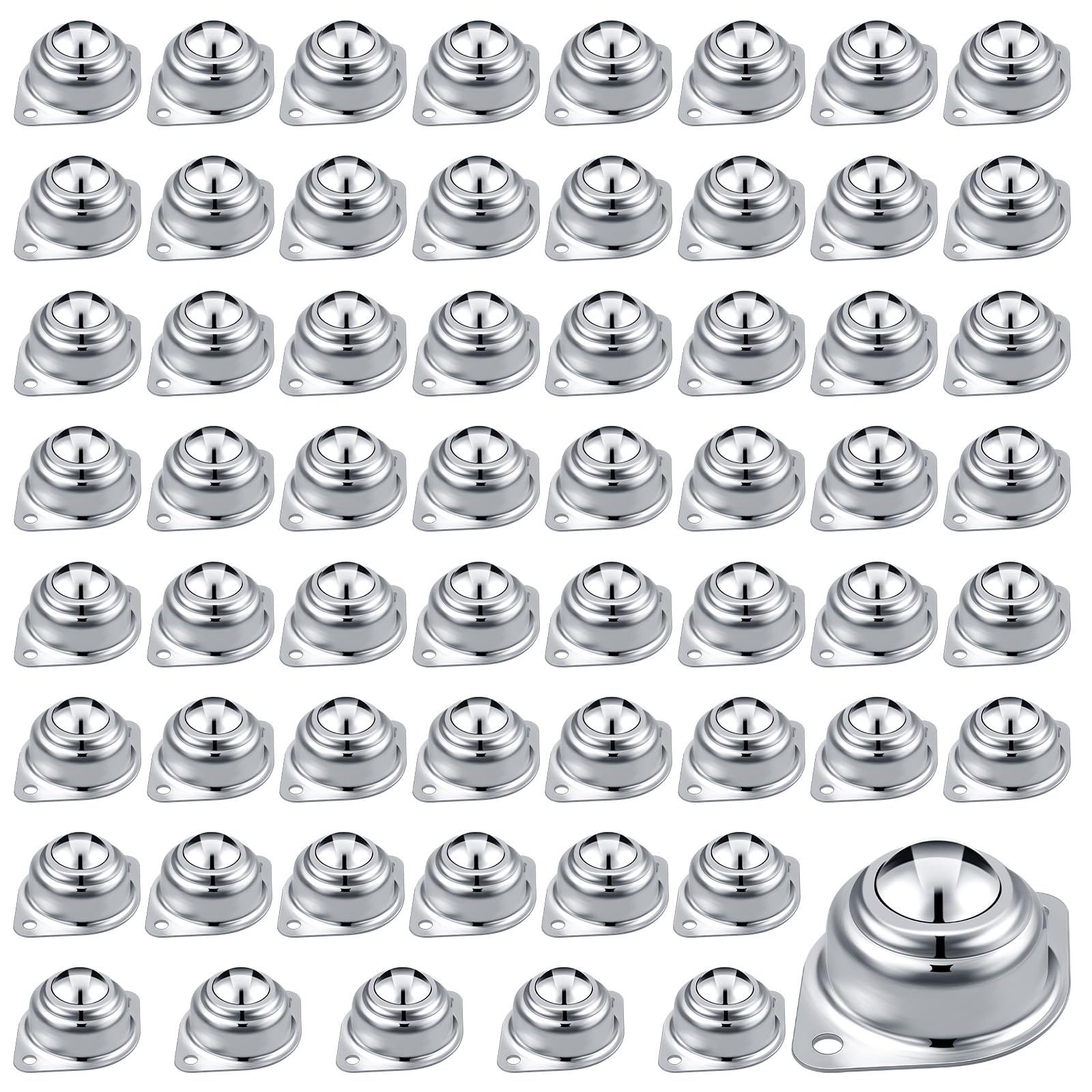 AOKLIT 60Pcs Roller Ball Transfer Bearing, 1 Inch Carbon Steel Ball Casters, Mounted Round Ball Transfer Unit Universal for Conveyor Roller Stand,