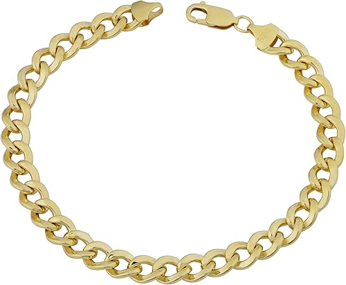 Kooljewelry Pulsera de cadena de eslabones cubanos de Miami con relleno de oro amarillo de 14 quilates 0291in 9 pulgadas 9 pulgadas Metal