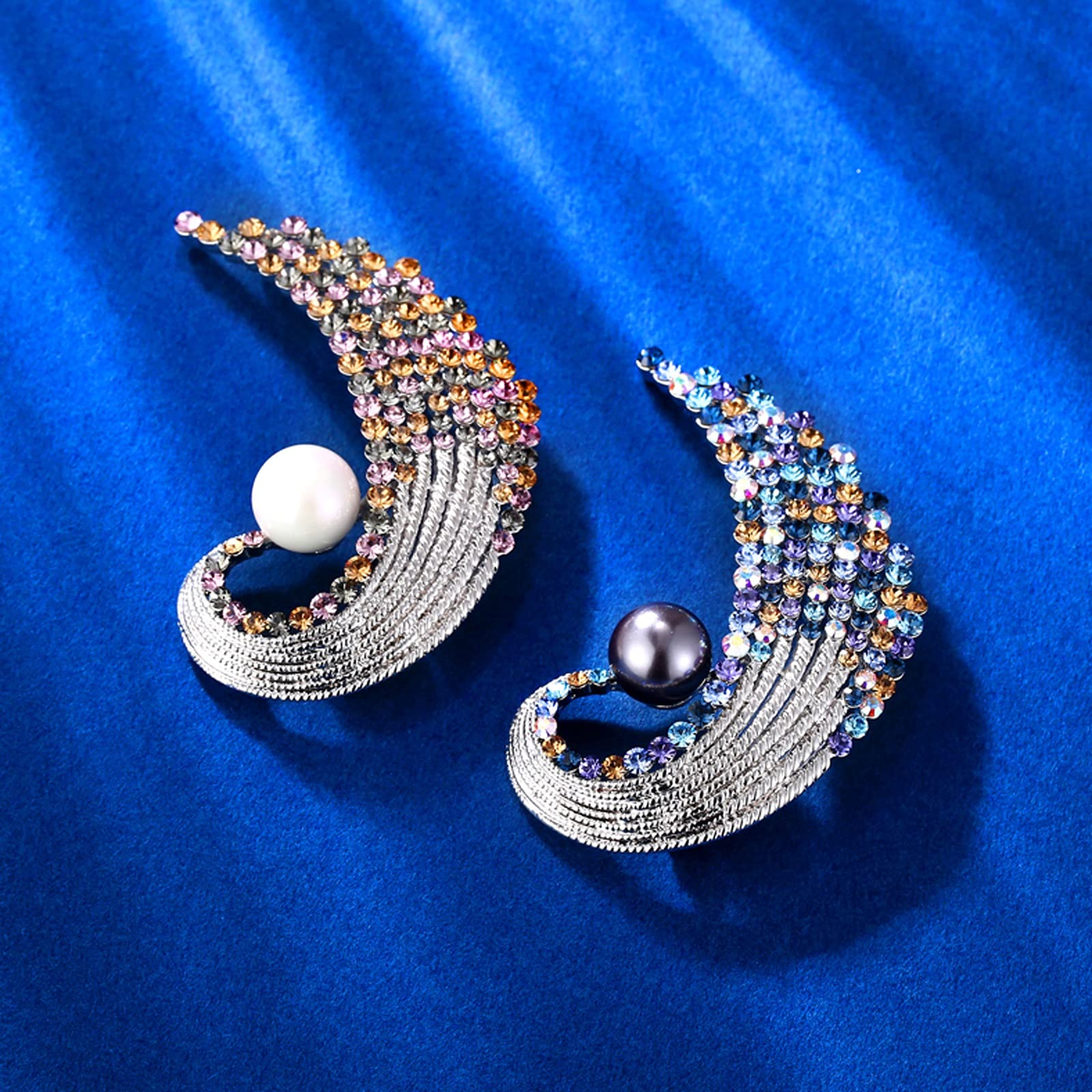 Broche para Mujeres Hombres Delicadas broches de Perlas Cristal Broche de Solapa para Chaqueta Vestido de Bufanda o chales Novia Accesorios de Fiesta de Cum