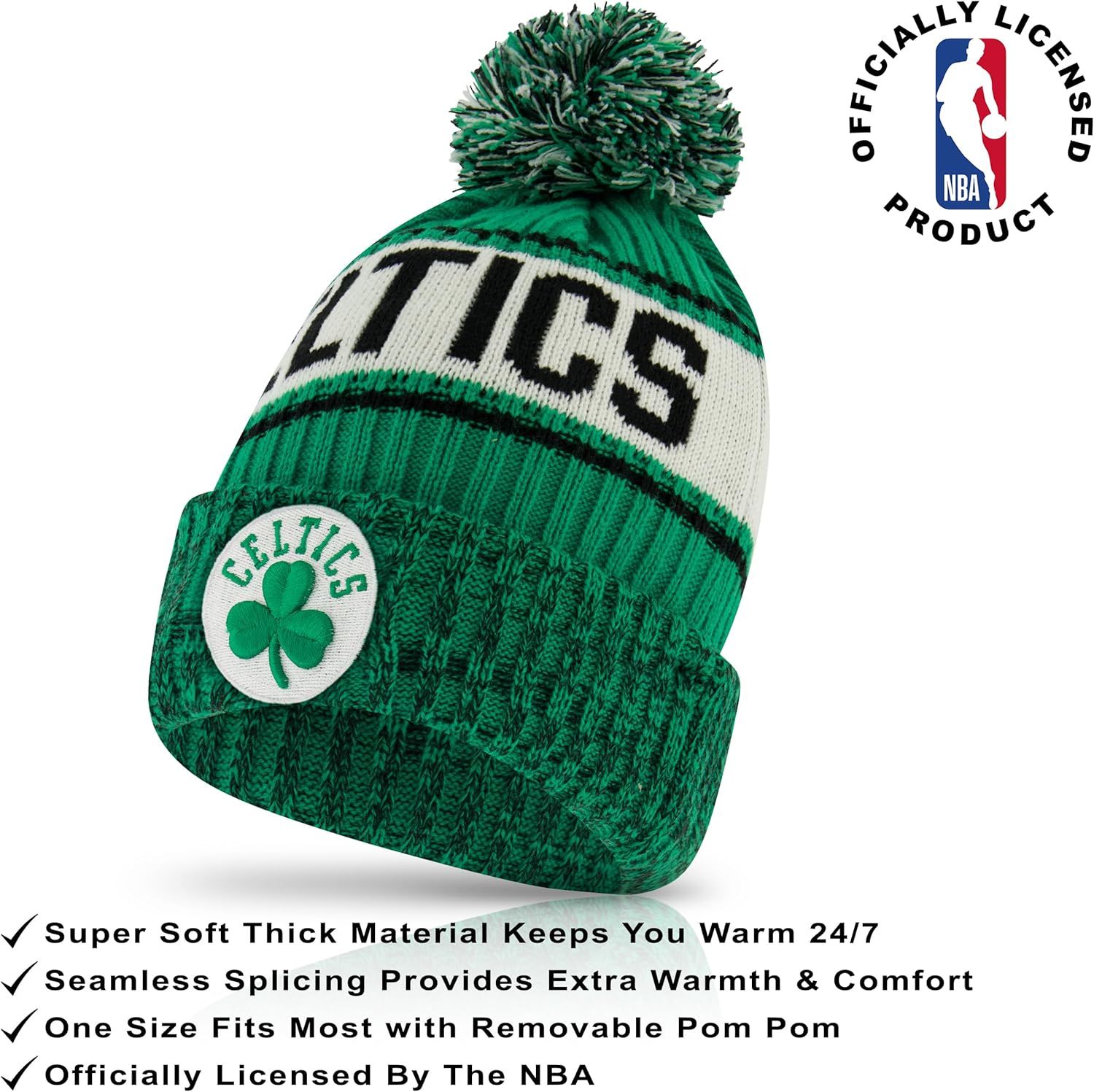 Ultra Game Youth NBA Official Super Soft Winter Beanie Knit Hat with Extra Warm Touch Screen Gloves