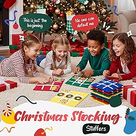 JoyCat 24 Pack Tic Tac Toe Board Game,Christmas Party Favors for Kids 3-5 4-8 8-12,Classroom Prizes for Goodie Bag Stuffers,Gifts for Students with Envelope,Easy to Store