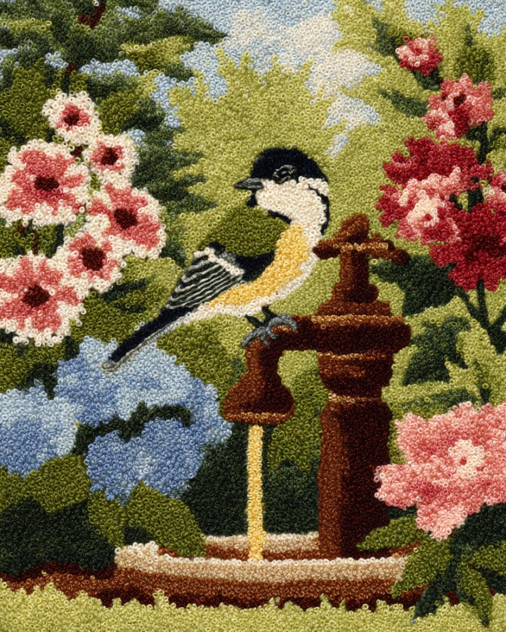 AMBATTERY Latch Hook Kits Carpet Birds by the Pond 55x75cm