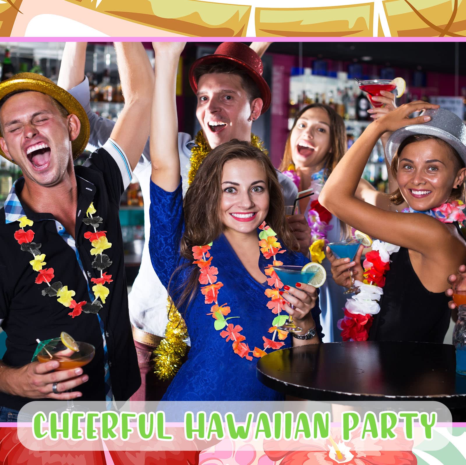 250 pezzi hawaiano Leis collana Luau fiore sfuso Leis tropicale estate spiaggia vacanza floreale Leis per bambini ragazze adulti decorazioni di compleanno matrimonio