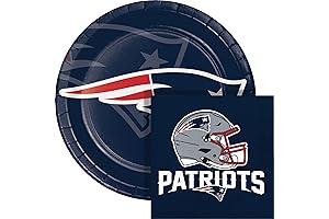 New England Patriots Paper Plate and Napkin Party Kit for Game Day