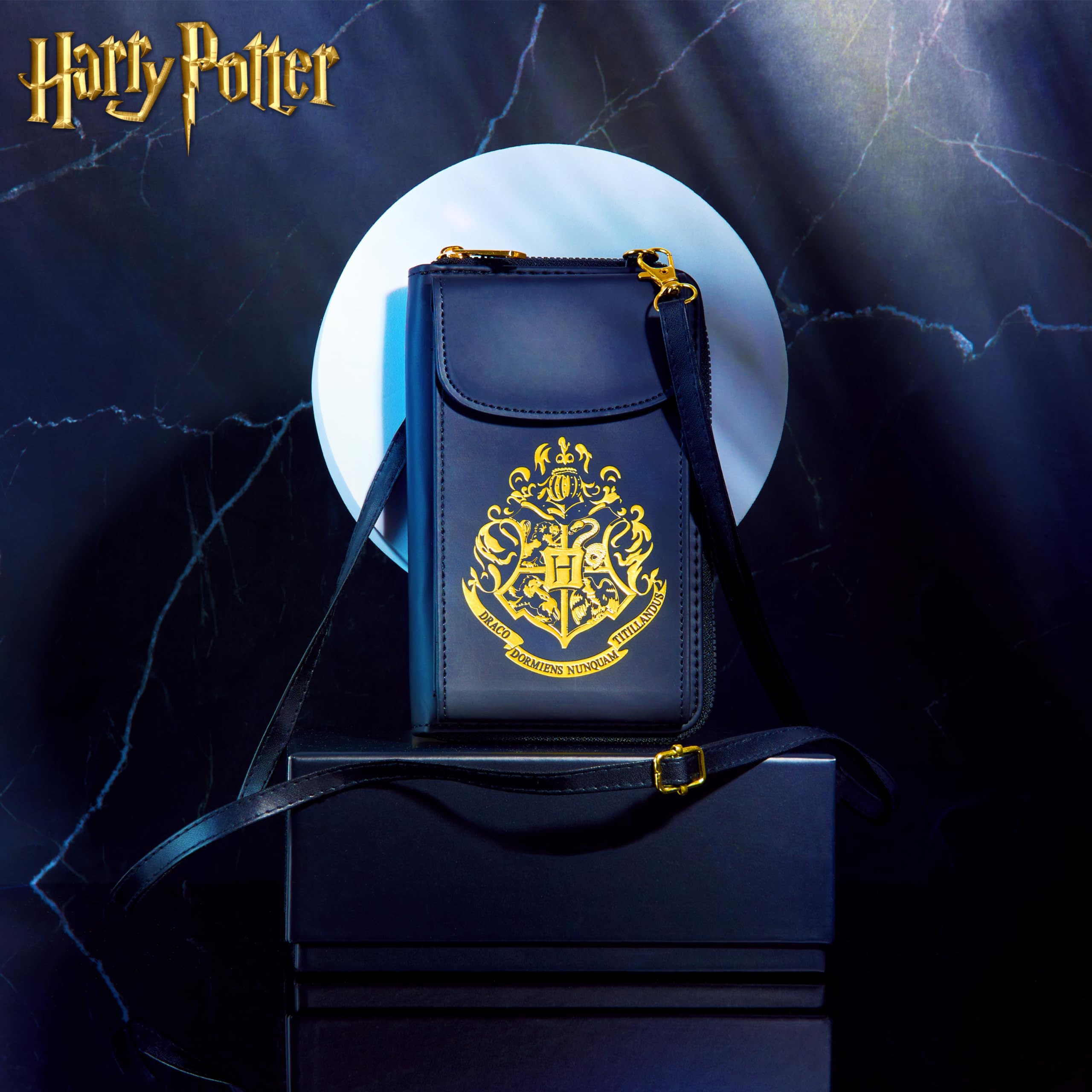 Harry Potter Torba na telefon crossbody dla dziewcząt, nastolatków, z przegródkami na karty, przegródka na zamek błyskawiczny, regulowany pasek, mała torebka na podróż, prezent dla dziewcząt