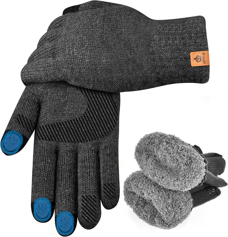 amazon warme handschuhe herren ARFNKIM Winter Herren, Touchscreen Dick Fleecefutter Thermo Strickhandschuhe für Laufen, Fahren, Radfahren, Wandern, Freizeit und Outdoor Sport (Dunkelgrau) Fashion Zoll_Produktkategorie:Footwear with leather uppers Taglia:7 Gleitsicht/Sportbrillen - GlassesArt