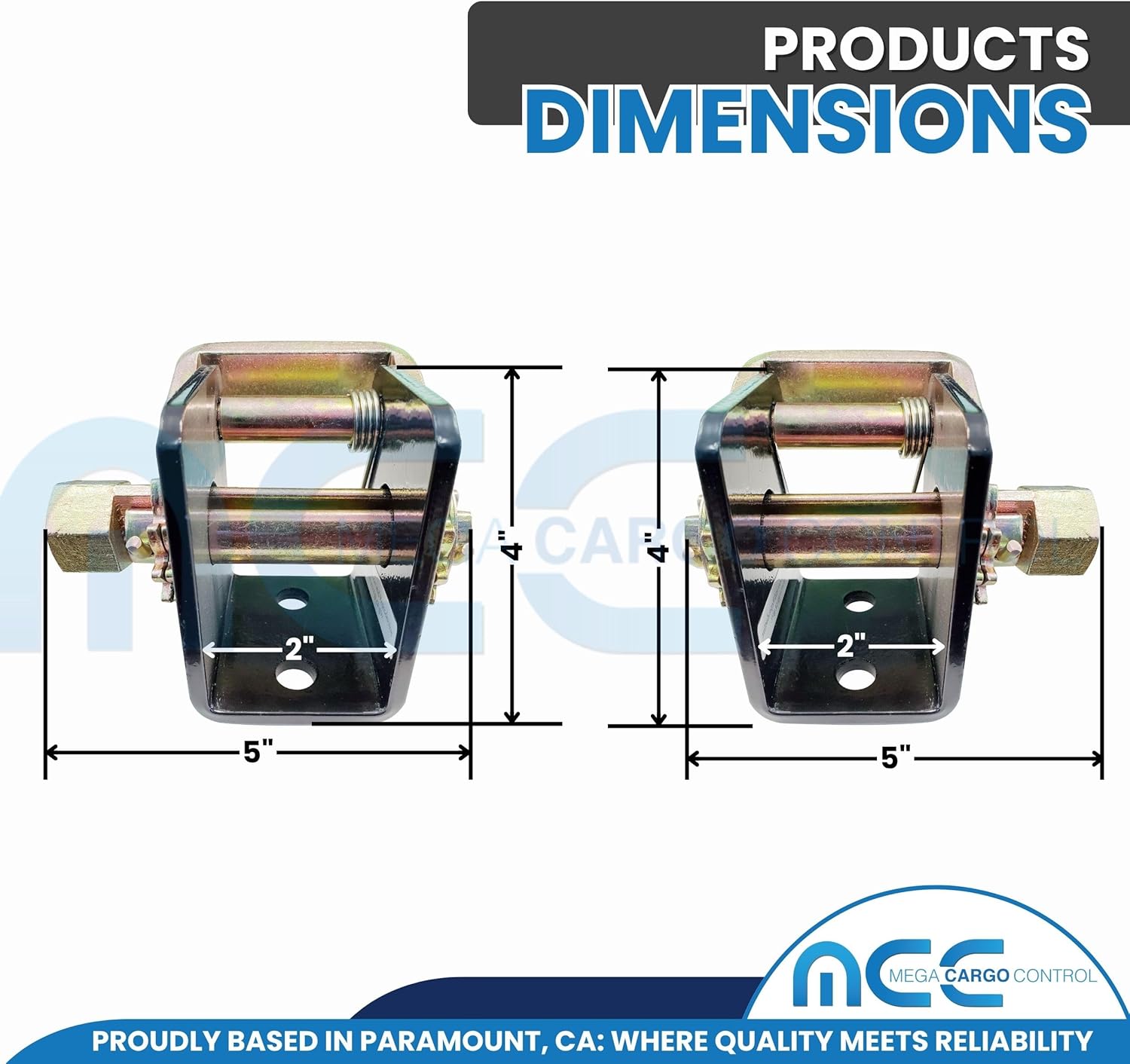 Mega Cargo Control Truck Lashing Winch (1 Left + 1 Right) for 2” Webbing, Bolt-On Style | Heavy-Duty Truck Tie Down Tow Dolly Rack Strap Ratchet Farm Construction Flatbed