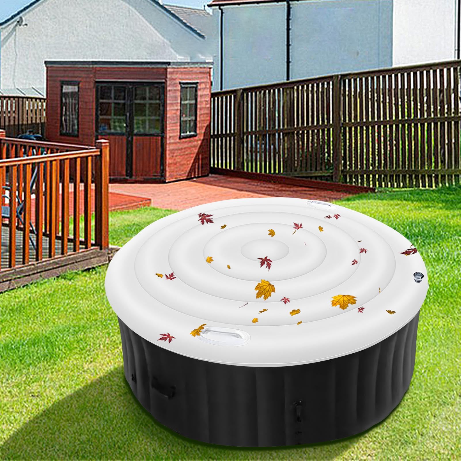 Copertura Per Idromassaggio Gonfiabile Protezione UV Impermeabile | Proteggi Copertura con Maniglie Per Pioggia Sole Polvere Neve Esterno Patio, Deck Casa Hotel Uso Commerciale