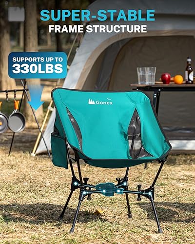 Miniatura 5 de Gonex Silla de camping portátil, ultraligera y compacta de 5 generación, silla plegable y ligera para campamento al aire libre, senderismo, playa,