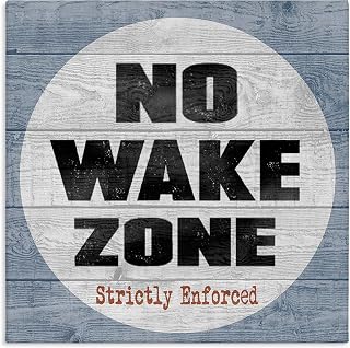 Stupell Industries No Wake Zone Beach Planks, 36 x 36 Inch Canvas Wall Art