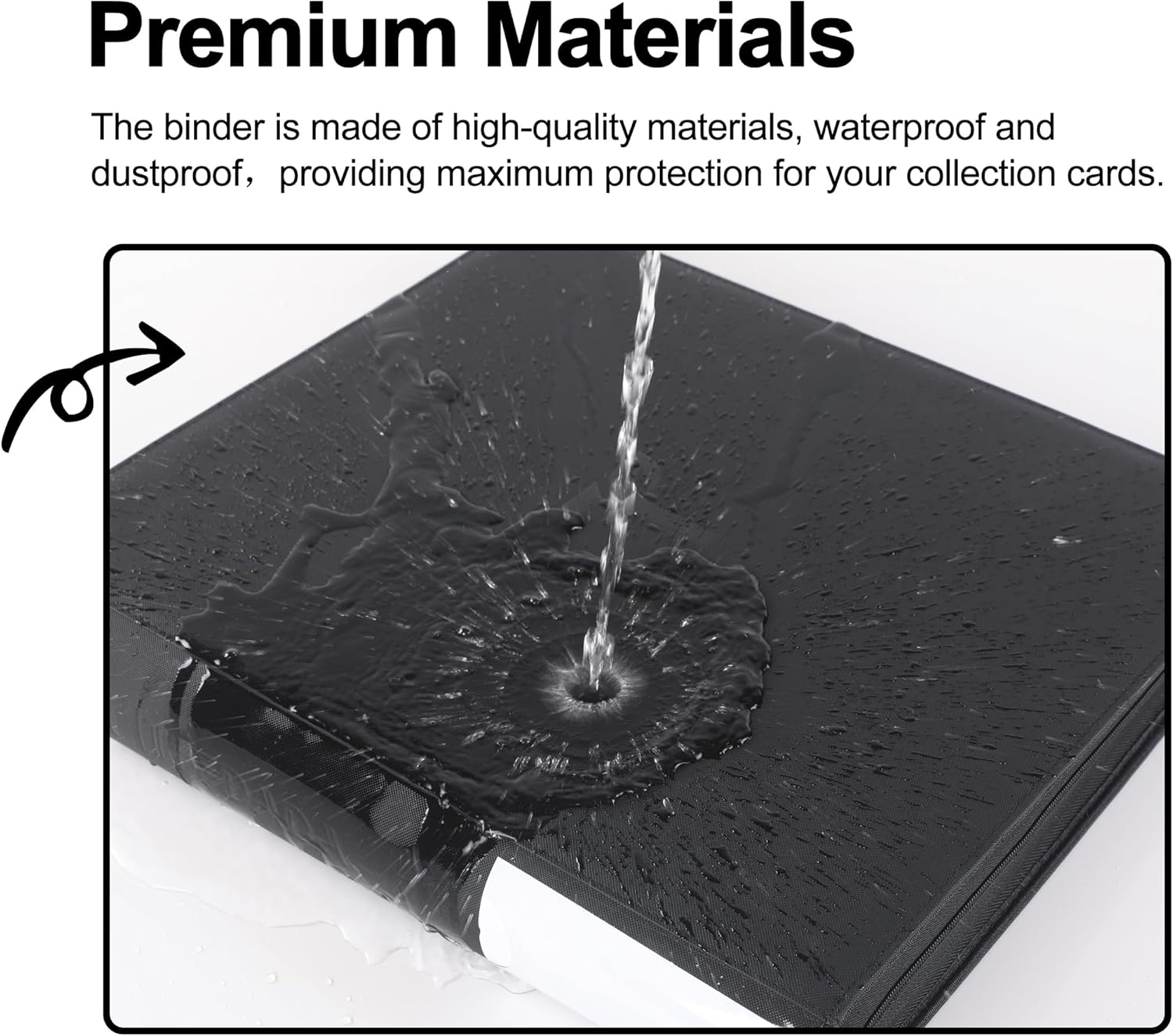 Premium Trading Card Binder,20 Pocket, Holds Up to 2000 Cards with Ringless 50 Double-Sided Sleeves, Label Design with a Pen, Side Loading Card Collection Album Folder with Zipper for TCG,Sports Cards