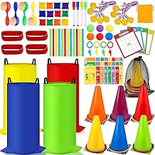 Potato Sack Race Bags, 116 Pcs Outdoor Carnival Games for Kids, Lawn Field Day Games Set with Bean Bags, Ring Toss, Cones, Bingo Cards, Carnival Yard for Family Adults Kids Birthday Party