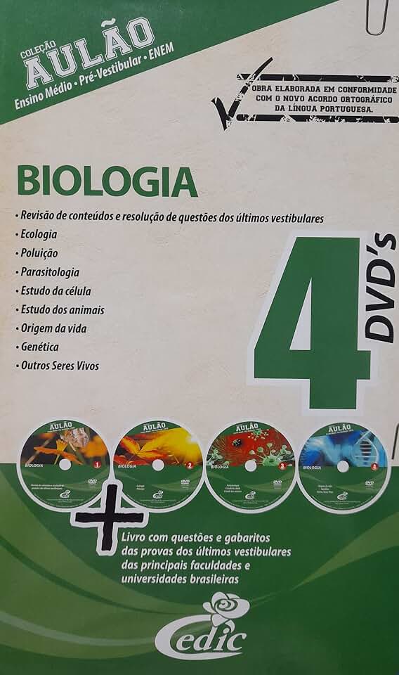 Coleção Aulão Ensino Médio e Pré-Vestibular - Biologia 4DVD´s