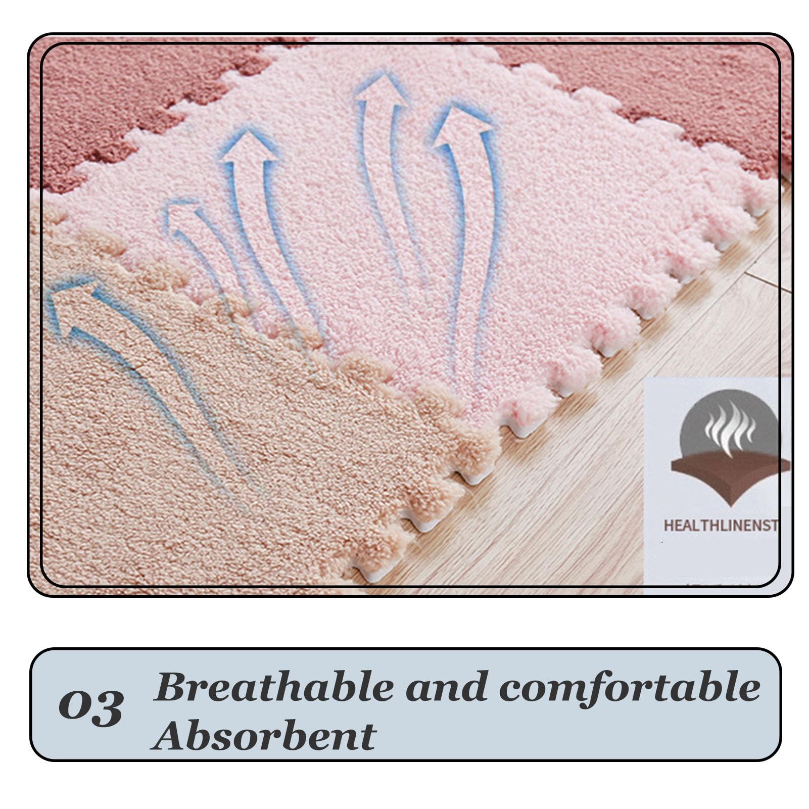 Kwadratowa, składana mata dywanowa w kształcie układanki(Light Pink,20pcs)